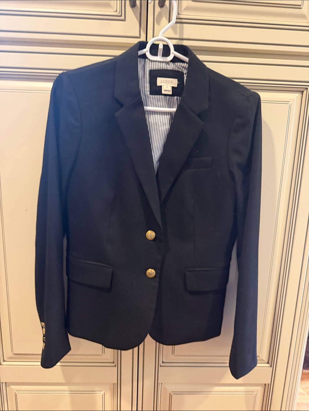 J. Crew Black Tailored Blazer with Gold Buttons
